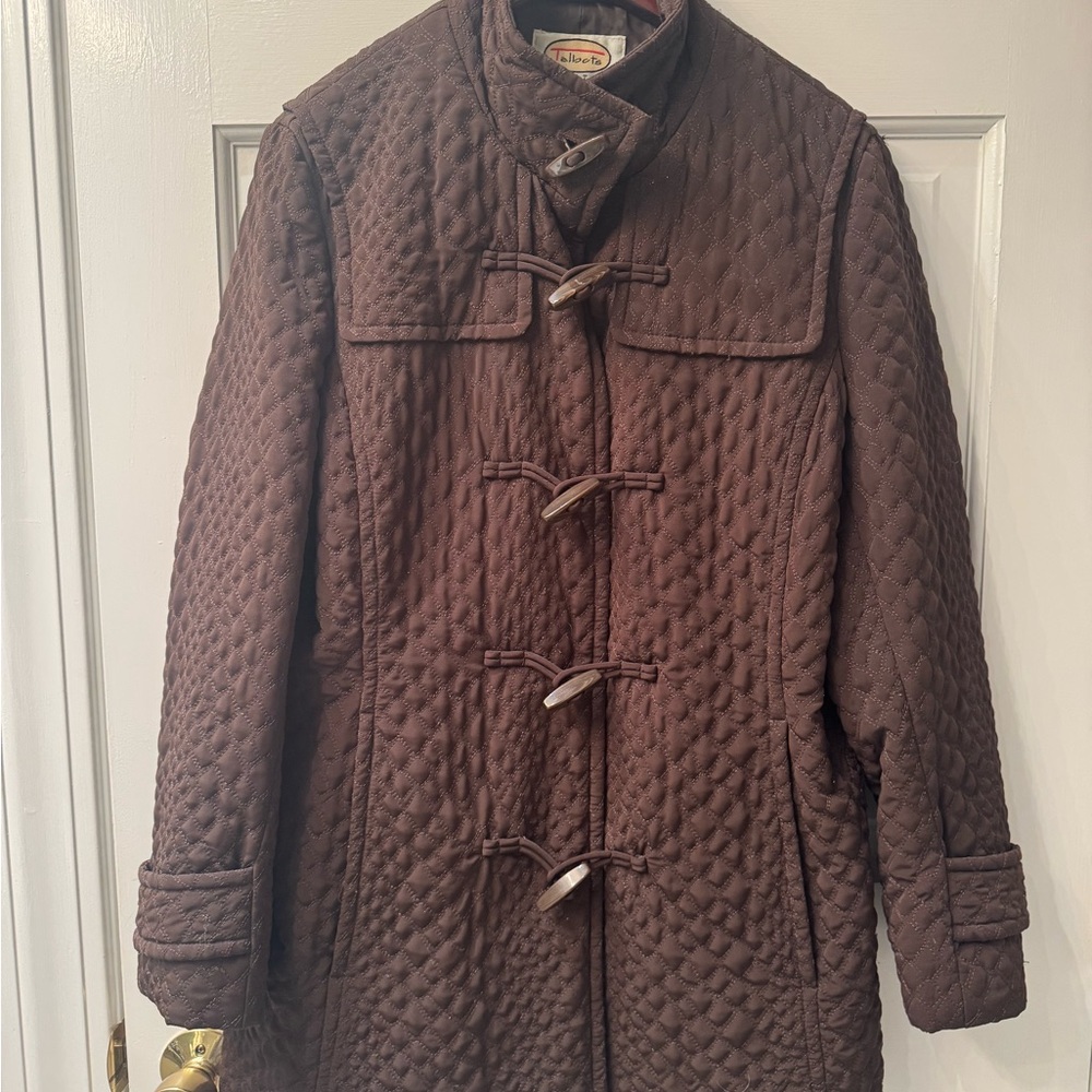 Talbots Brown Puffer Jacket with Quilted Design